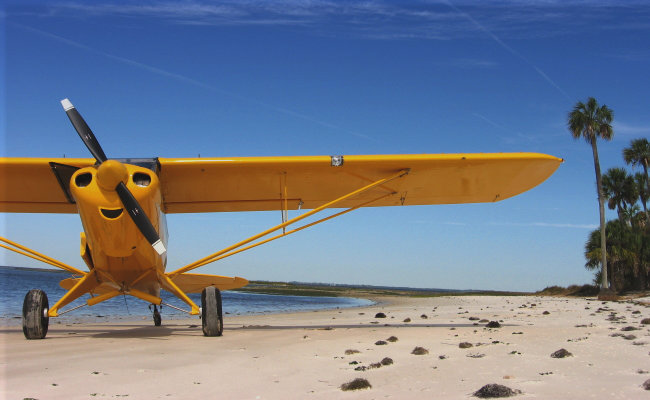 piper cub on beach airplane appraisal